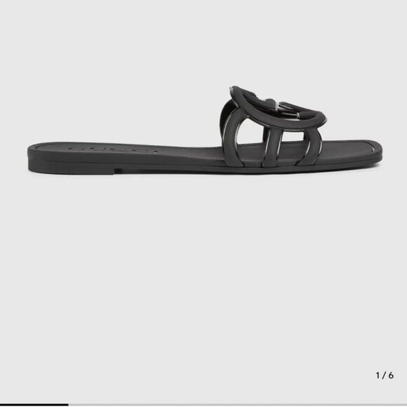 Gucci Women Sandals Slides Rubber .size 39 - Picture 4 of 5
